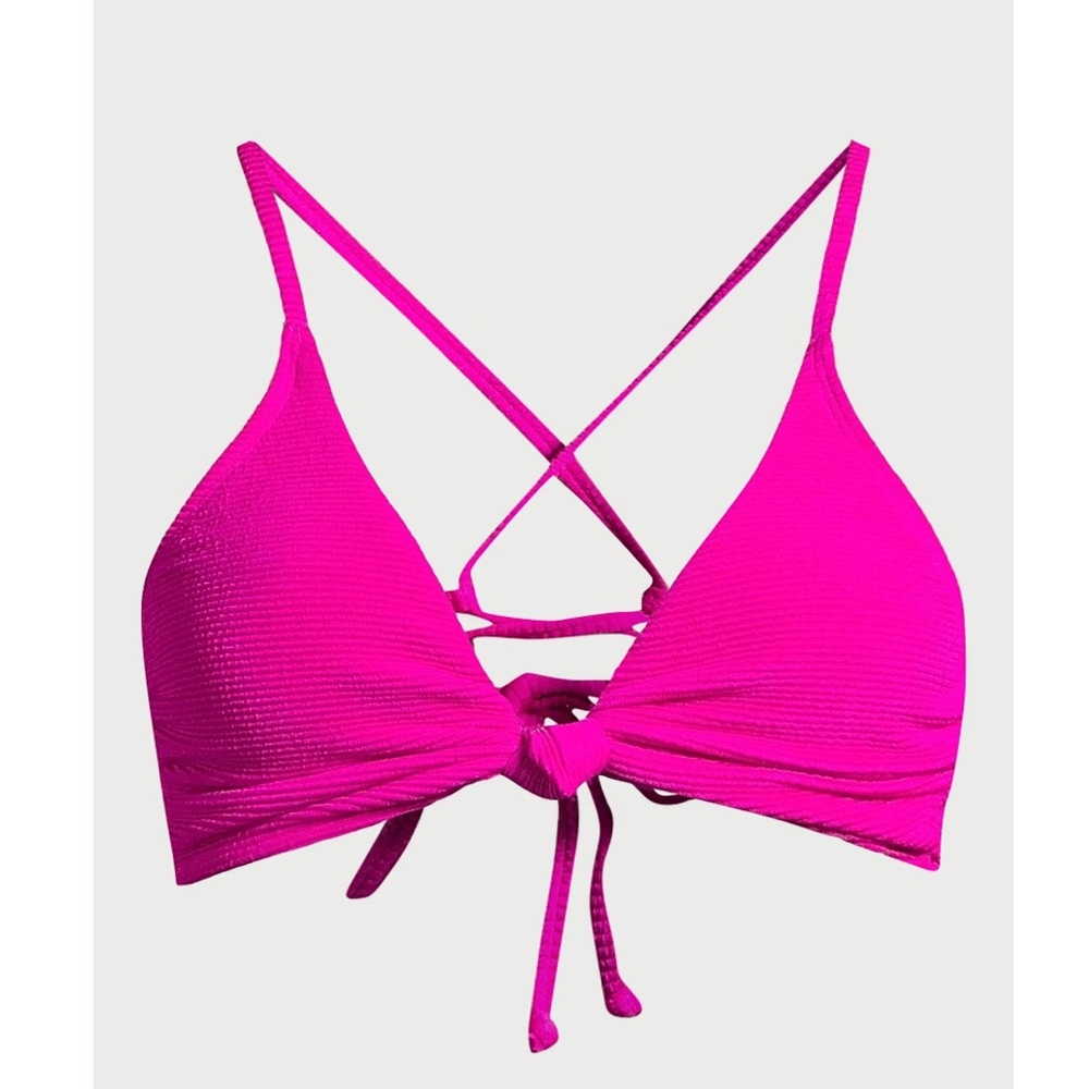 No Boundaries Juniors’ Popcorn Texture Knot Bikini Top, Size: Small (3-5)